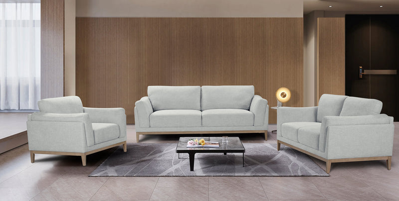 Valley 83.5\" Fabric Sofa with Rubberwood Base and Legs - Grey