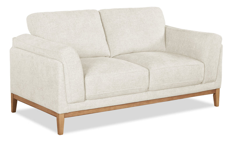 Valley 67.7\" Fabric Loveseat with Rubberwood Base and Legs - Sand