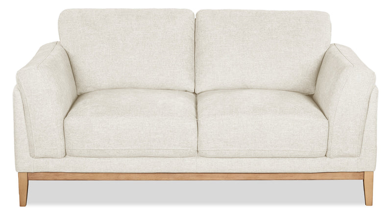 Valley 67.7\" Fabric Loveseat with Rubberwood Base and Legs - Sand