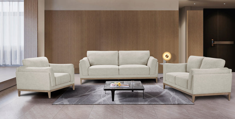 Valley 67.7\" Fabric Loveseat with Rubberwood Base and Legs - Sand