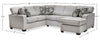 Verona 2-Piece Brushed Linen-Look Fabric Right-Facing Sectional - Beige 