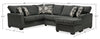 Verona 2-Piece Brushed Linen-Look Fabric Left-Facing Sectional - Charcoal 