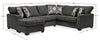Verona 2-Piece Brushed Linen-Look Fabric Right-Facing Sectional - Charcoal 