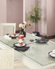 Vida Dining Table with Glass Inserts, 78"W - Sand | Table de salle à manger Vida de 78 po (L) avec incrustations en verre - sable