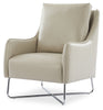 Vine 34.6" Leather-Look Fabric Accent Chair with Metal Legs - Taupe  | Fauteuil d’appoint Vine de 34,6 po en tissu d’apparence cuir avec pattes en métal - taupe  | VINETPAC