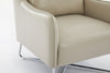 Vine 34.6" Leather-Look Fabric Accent Chair with Metal Legs - Taupe  | Fauteuil d’appoint Vine de 34,6 po en tissu d’apparence cuir avec pattes en métal - taupe  | VINETPAC