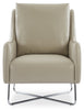 Vine 34.6" Leather-Look Fabric Accent Chair with Metal Legs - Taupe  | Fauteuil d’appoint Vine de 34,6 po en tissu d’apparence cuir avec pattes en métal - taupe  | VINETPAC