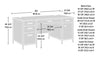 Whitaker Point 65.98" Commercial Grade Executive Office Desk with 5-Drawers & Cabinet - Natural Maple|Bureau de direction Whitaker Point de 65,98 po de qualité commerciale à 5 tiroirs avec armoire - érable naturel