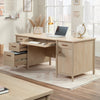 Whitaker Point 65.98" Commercial Grade Executive Office Desk with 5-Drawers & Cabinet - Natural Maple|Bureau de direction Whitaker Point de 65,98 po de qualité commerciale à 5 tiroirs avec armoire - érable naturel
