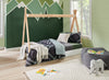 Wolf Platform Tent Bed for Kids, Two-tone White & Natural - Twin Size | Lit plateforme Wolf en forme de tente pour enfants, deux teintes, blanc et naturel - format lit simple