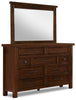Sonoma 5pc Bedroom Set with Bed, Dresser & Mirror, Mango Brown - Twin Size | Ensemble de chambre à coucher Sonoma 5 pièces avec lit, commode et miroir, brun manguier - format lit simple