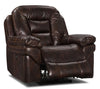 Leo 41" Leather-Look Fabric Power Reclining Chair - Walnut Brown | Fauteuil à inclinaison électrique Leo de 41 po en tissu d’apparence cuir - brun noyer