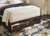 Yorkdale 6-Drawer Platform Bed with Headboard & Storage Frame, Made in Canada, Brown - Queen Size | Lit plateforme Yorkdale fabriqué au Canada avec tête de lit et cadre de rangement à 6 tiroirs, brun - format grand lit