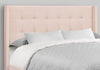 Zara Upholstered Bed in Pink Linen-Look Fabric - Button Tufted - Queen Size | Lit rembourré Zara en tissu d’apparence lin rose avec capitonnage à boutons - format grand lit