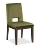 Zelda Dining Chair with Chenille Fabric - Green & Espresso Brown | Chaise de salle à manger Zelda en tissu de chenille - vert et brun espresso