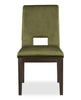 Zelda Dining Chair with Chenille Fabric - Green & Espresso Brown | Chaise de salle à manger Zelda en tissu de chenille - vert et brun espresso