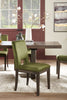Zelda Dining Chair with Chenille Fabric - Green & Espresso Brown | Chaise de salle à manger Zelda en tissu de chenille - vert et brun espresso