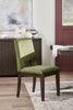 Zelda Dining Chair with Chenille Fabric - Green & Espresso Brown | Chaise de salle à manger Zelda en tissu de chenille - vert et brun espresso
