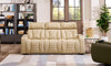 Zen 86" Leather-Look Fabric Power Reclining Massage Sofa with Power Headrests and Drop-Down Console - Apricot | Sofa de massage à inclinaison électrique Zen de 86 po en tissu d’apparence cuir avec appuie-têtes électriques et console rabattable - abricot