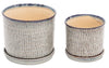 Blue 6/8" Ceramic Planter - Set of 2|Pot à fleurs en céramique bleue de 6 et 8 po - ensemble de 2|14807CPL