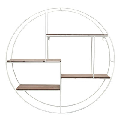 Brown Round Wall Shelf|Étagère murale ronde brune|16584BWS