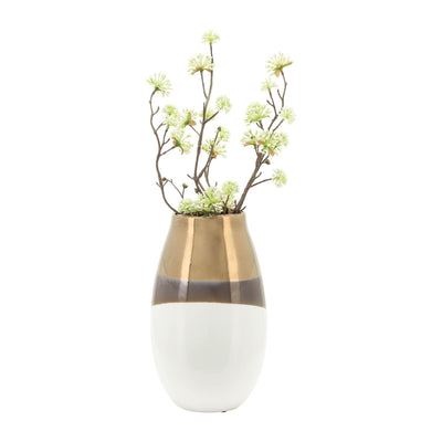 Gold 10" Ceramic Vase|Vase en céramique doré de 10 po|16812WVS