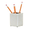 White and Gold 4" Ceramic Pen Holder|Porte-crayons en céramique blanche et dorée de 4 po|16981WPH