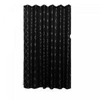 Polyester Silver Foil Trellis Printed Shower Curtain Black