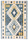 Mosaic Taupe/Blue Machine Washable Area Rug - 6'0\" x 9'0\"