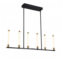 Infiniti Matte Black & Brass 6-Light Integrated LED Island Light