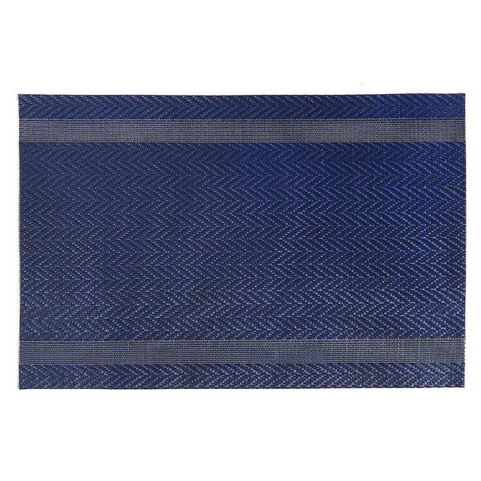 Vinyl Placemat Mackenzie Navy Blue - Set of 12