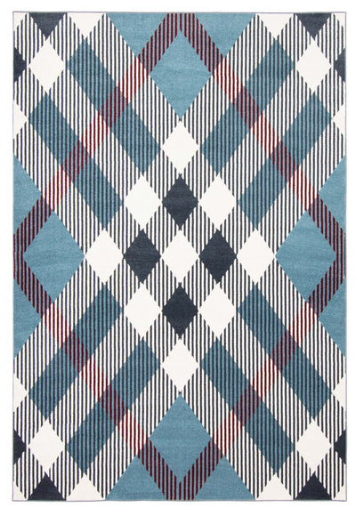 Kors Blue Machine Washable Area Rug - 6'0" x 9'0"