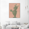 "Coral Cacti Ii" Canvas Framed Black 18x24 Wall Art