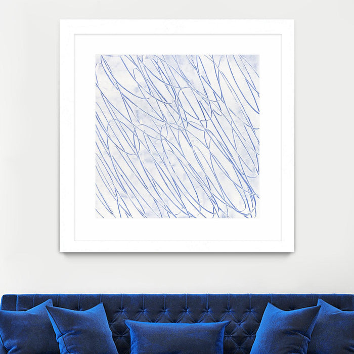 \"Hula Ii\" Matted and Framed White 30x30 Wall Art