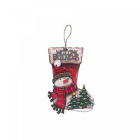 Wooden 'Welcome Friends' Snowman Stocking Wall Hanging