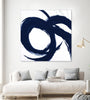 "Navy Circular Strokes Ii" Giant Art 54x54 Wall Art