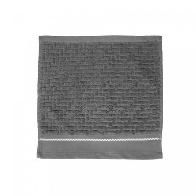 Luxury Stitch Wash Cloth 12 x 12 Light Grey - Set of 6 Towels|Débarbouillette brodée luxueuse 12 x 12 gris clair - ensemble de 6 serviettes