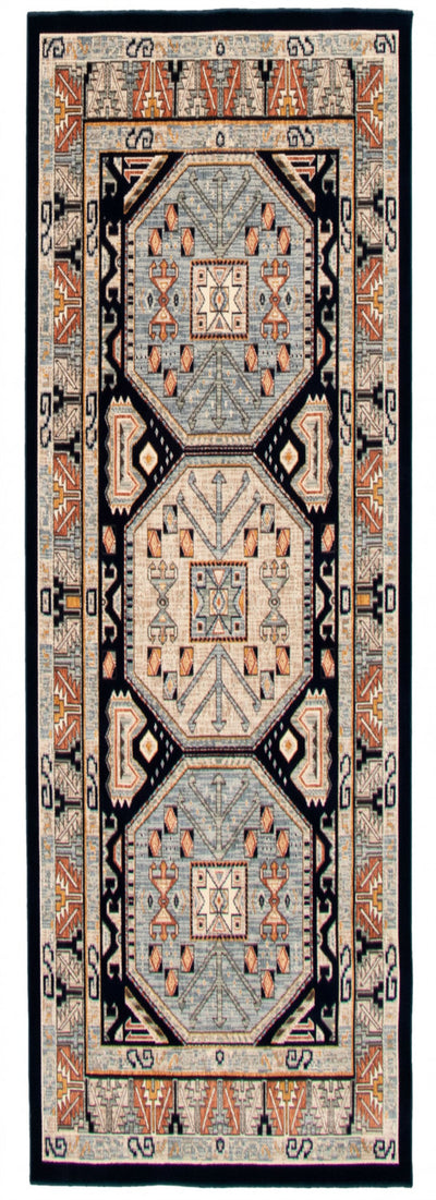Quincy Navy Blue Area Rug - 2'8" x 10'0"