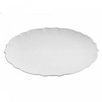 Round Serving Plate Textured White - Set of 6
