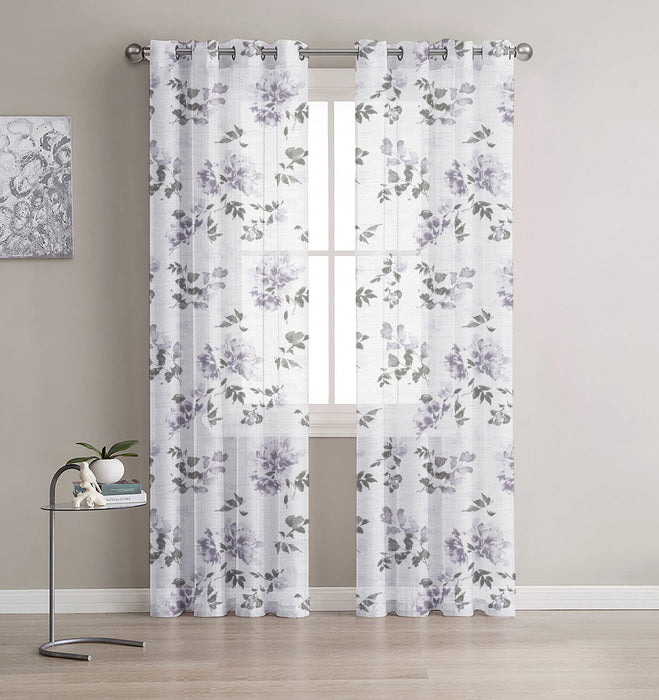 Sondrio Grommet Pair of Lilac Panels - 52X95