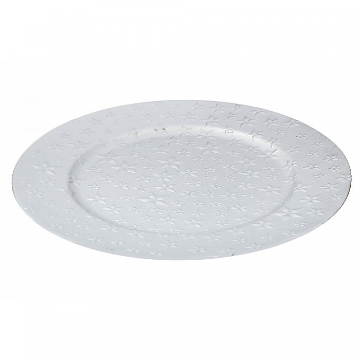 Charger Plate Stars Silver 13\" - Set of 6 Dinnerware