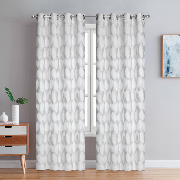 Coventry Blackout Thermal Grommet Pair of Silver Curtain Panels - 54x84