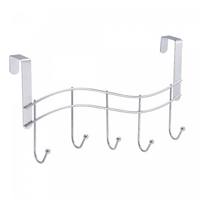 Delgado - Over the Door 5 Hooks Wavey Bath Accessories|Delgado - accessoire pour la salle de bain à 5 crochets en forme de vagues à accrocher sur la porte