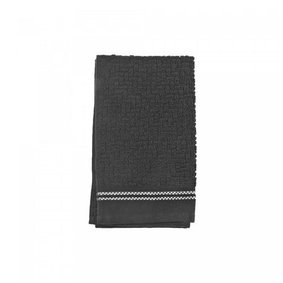 Luxury Stitch Hand Towel 16 x 27 Black - Set of 6 Towels|Essuie-mains brodé luxueux 16 x 27 noir - ensemble de 6 serviettes