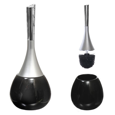 Dolomite Toilet Holder and Brush Black Bath Accessories|Brosse de toilette et porte-brosse noirs Dolomite pour la salle de bain