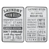 Metal Wall Sign Laundry Rules - Set of 2 Wall Decor