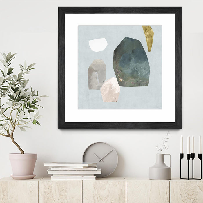 \"Assembly I\" Matted and Framed Black 30x30 Wall Art