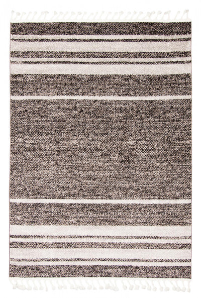 Vera Earth Taupe/Black Area Rug - 5'2" x 7'5"