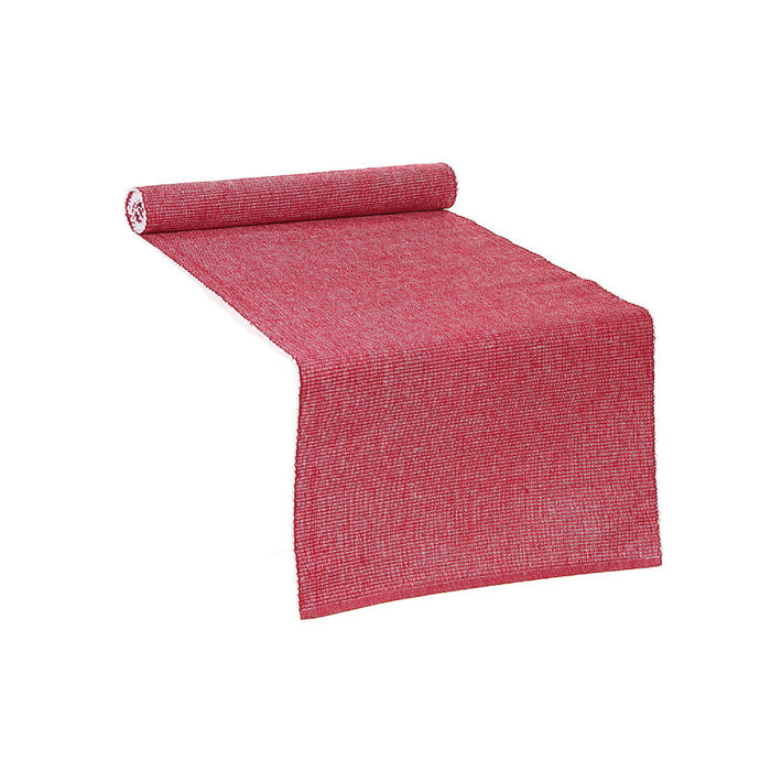 Chambray Ribbed Table Runner Red - Set of 2