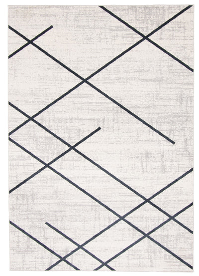 Damali Ivory/Blue Machine Washable Area Rug - 6'0" x 9'0"